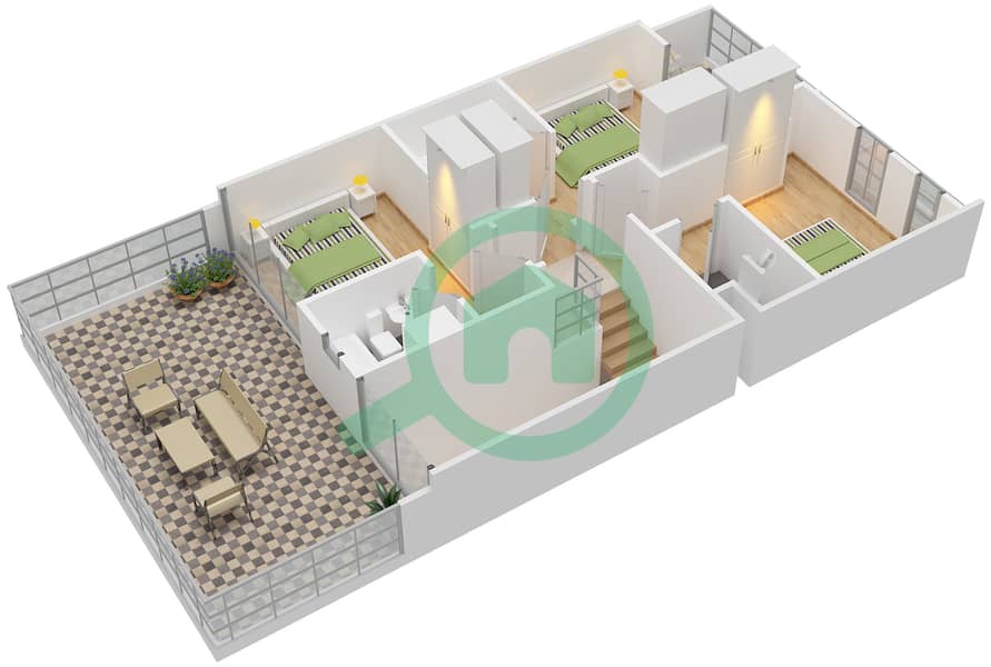 Janusia - 4 Bedroom Villa Type XU-4BB Floor plan interactive3D
