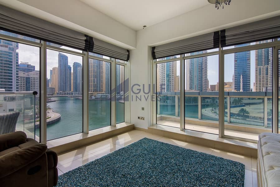 Furnished 2 bed with maid and study full marina view