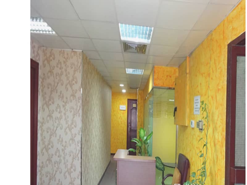 Separate Office for Rent yearly contract with Free Dewa, Free Wifi and Chiller