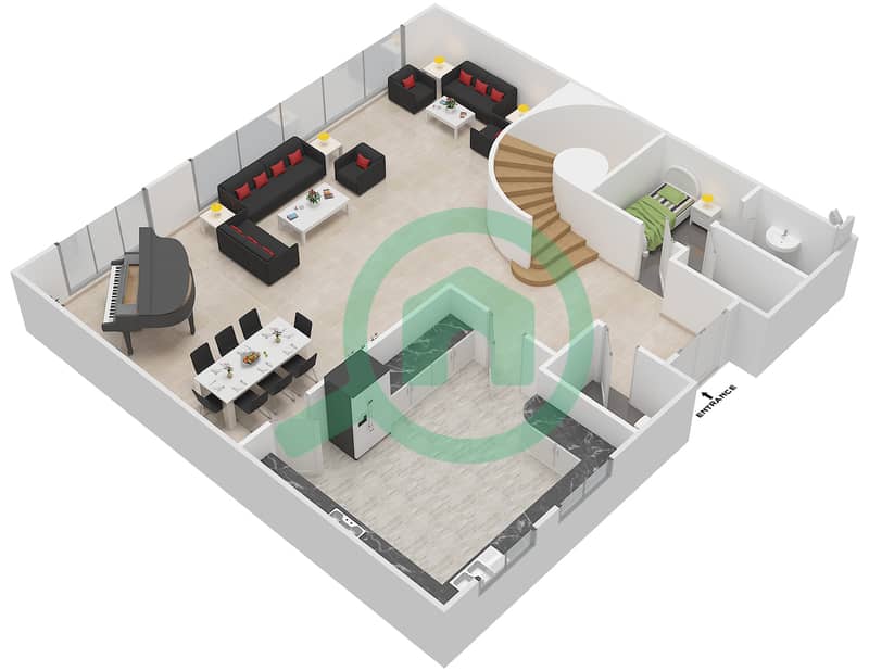 德尔马住宅区 - 3 卧室别墅类型LAS VILLAS戶型图 interactive3D