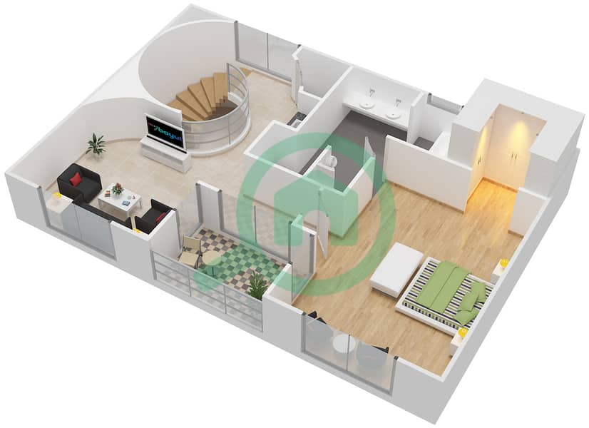 德尔马住宅区 - 3 卧室别墅类型LAS VILLAS戶型图 interactive3D