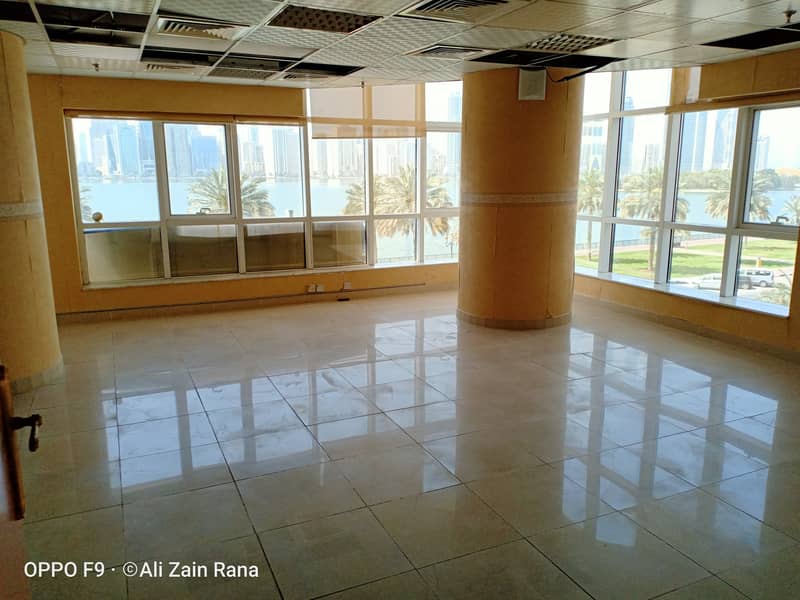 Chiller AC Free|Water View|2800 sqft Deluxe Fitted Office|Corniche Majaz