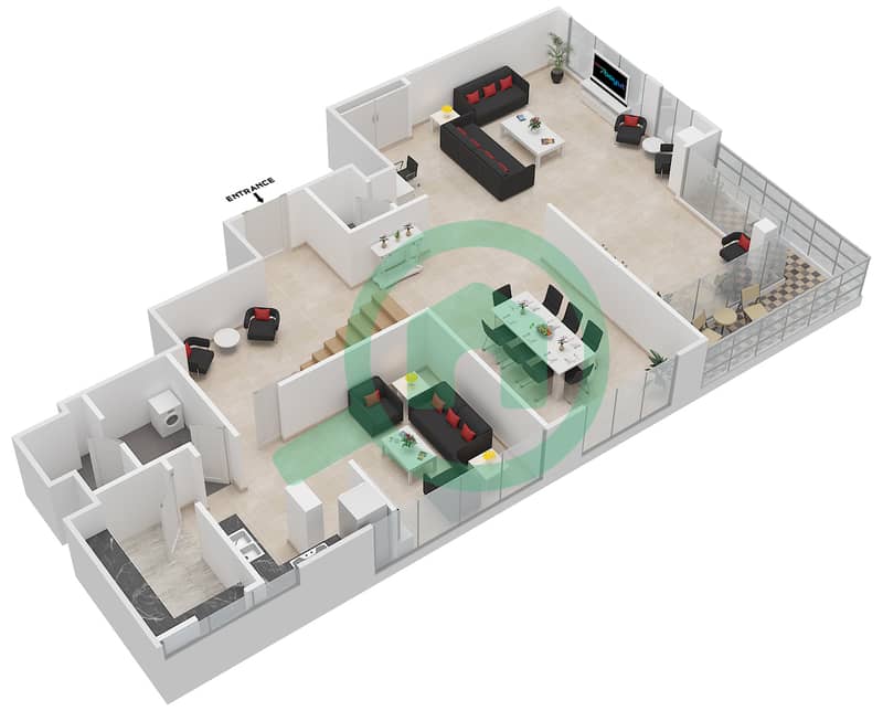 No. 9 - 3 Bedroom Penthouse Unit PH-3401 FLOOR 34,35 Floor plan interactive3D