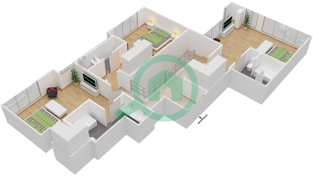 No. 9 - 3 Bedroom Penthouse Unit PH-3404 FLOOR 34,35 Floor plan interactive3D