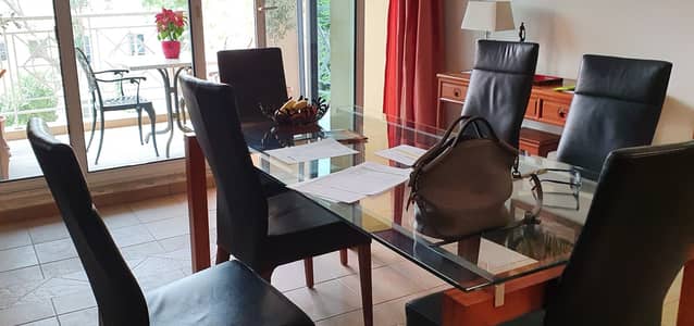 2 Bedroom Flat for Sale in Green Community, Dubai - Spacious Dining with view on Garden 2 Bedroom Flat for Sale in Green Community, Dubai - Spacious Dining with view on Garden
