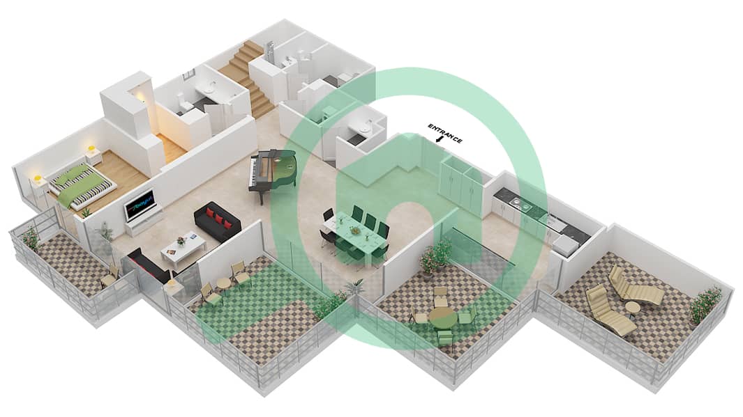 LIV Residence - 4 Bedroom Penthouse Unit 3 Floor plan interactive3D