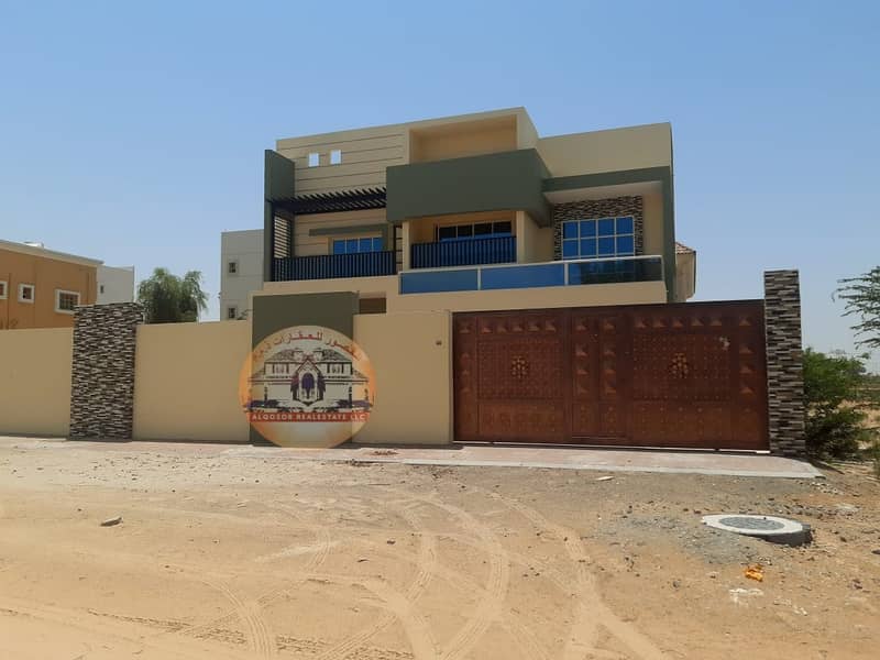 Villa for sale in Ajman, Al Mowaihat area, modern design, various finishing, super deluxe, with the possibility of bank financing