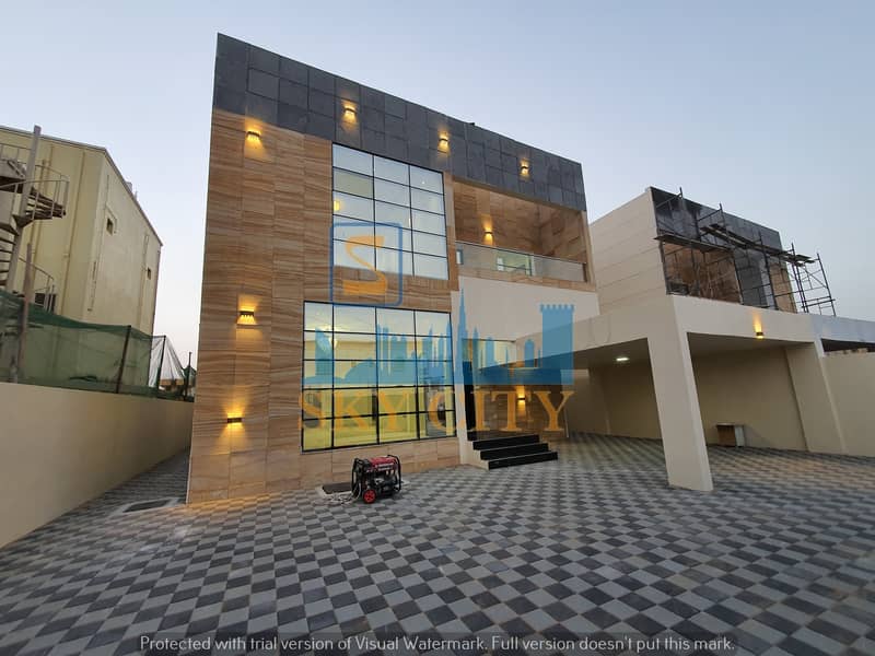 Villa for sale, modern design, distinguished location, Al Rawda, Ajman, superdelux finishes, large land area, large building area, 5,000 feet