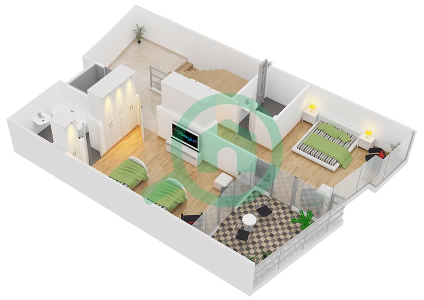 Бейсайд Резиденс - Апартамент 4 Cпальни планировка Тип 3 MARINA HOME interactive3D