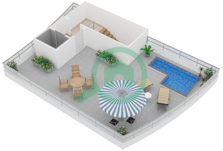 贝赛尔公寓 - 4 卧室公寓类型3 MARINA HOME戶型图 interactive3D