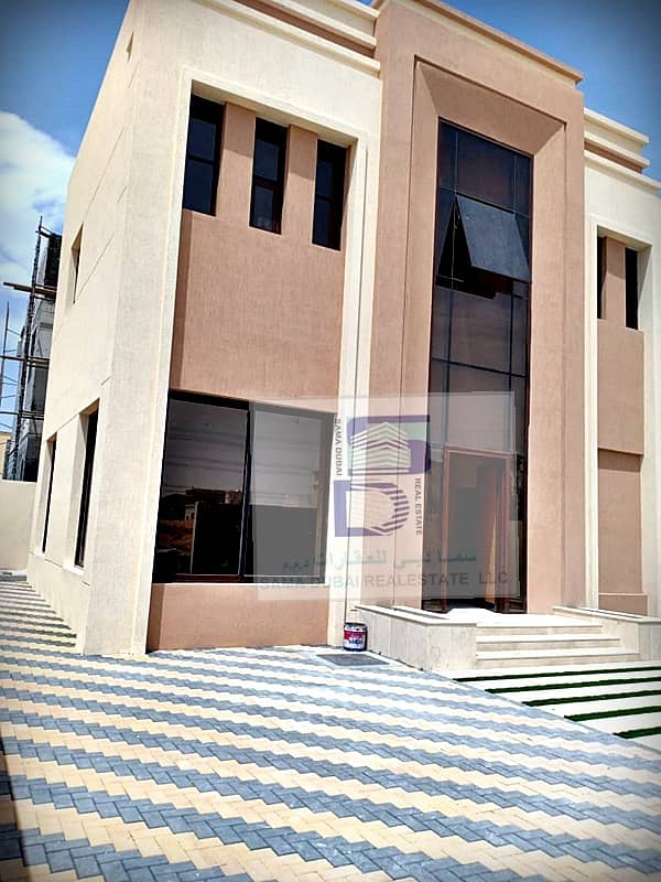 For sale, one of the most luxurious and finest villas in Ajman market, with finishes with an Arab architecture design,