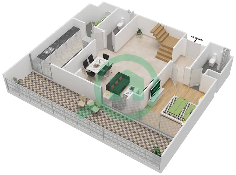 Азур - Апартамент 4 Cпальни планировка Тип 4A interactive3D