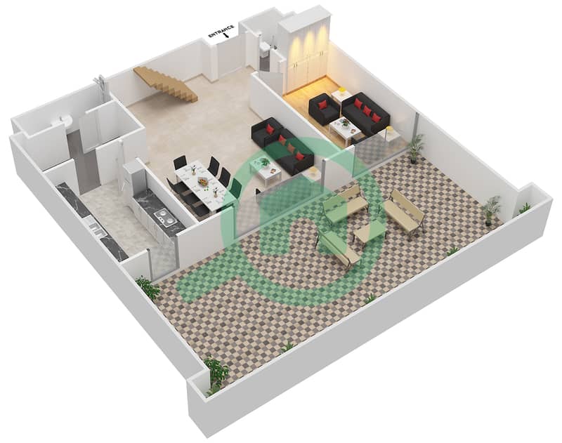 Azure - 3 Bedroom Apartment Type 10,14 Floor plan interactive3D