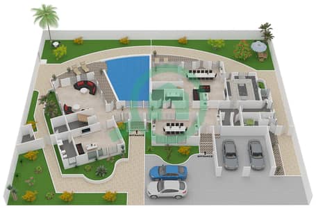 Signature Villas Frond I - 5 Bedroom Commercial Villa Type CENTRAL POOL CONTEMPORARY Floor plan