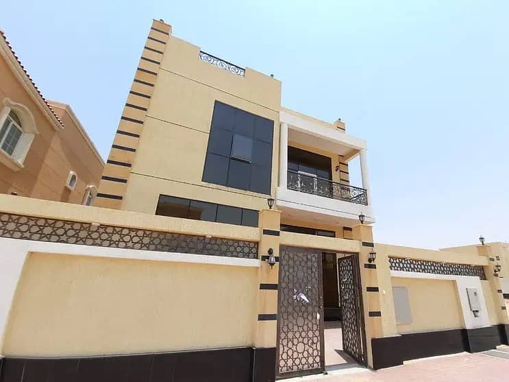 Villa for sale without down payment, personal building, super deluxe close to Sheikh Mohammed Bin Zayed Road, free forever for all nationalities 100%