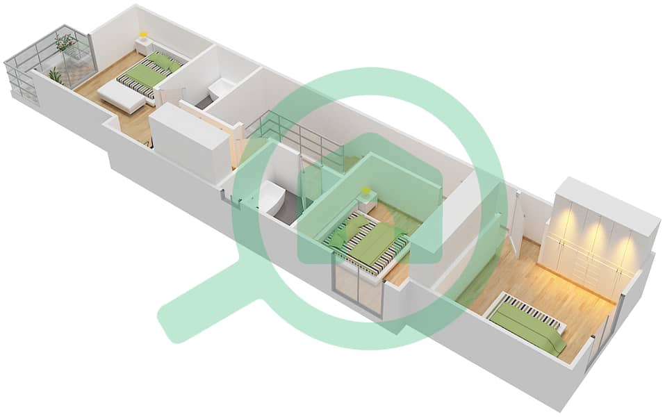 Claret - 3 Bedroom Villa Type R2-EM Floor plan First Floor interactive3D