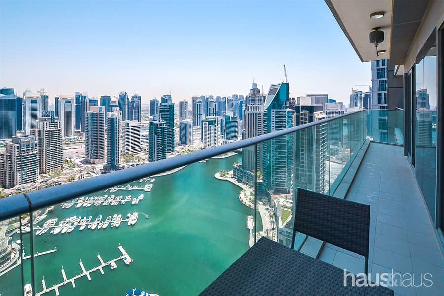 2 Large Balconies | Marina + Sea View | Furnished