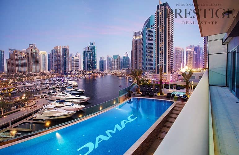 2 Bed |  Full Marina View  | Damac Heights I Chiller free I Unfurnished