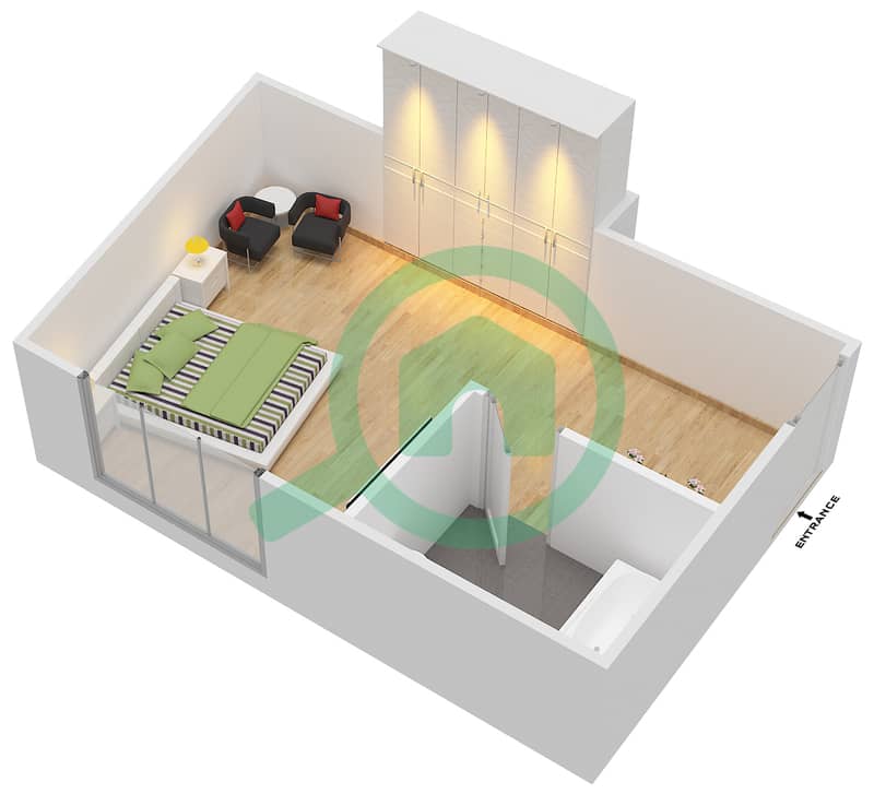 Виндем Дубай Марина - Апартамент Студия планировка Единица измерения 6 FLOOR 1 interactive3D