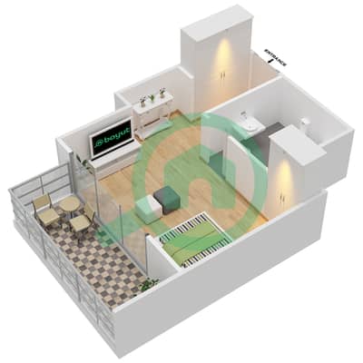 迪拜滨海温德姆酒店 - 单身公寓单位4 FLOOR 2戶型图