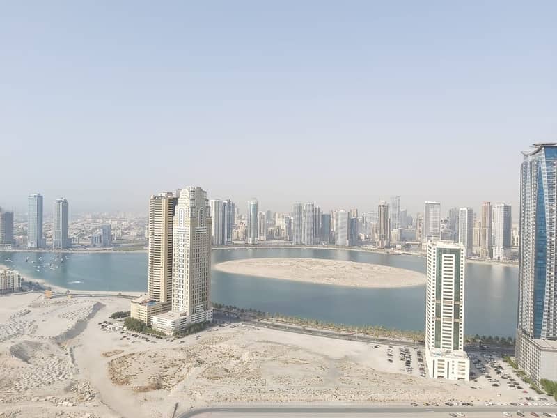 50 days free,Brand new/ chiller free luxury 2bhk apartment seaview, maidroom, health club parking  in Mamzar sharjah