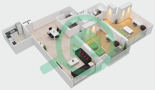 Sahara Tower 2 - 2 Bedroom Apartment Unit 1 Floor plan