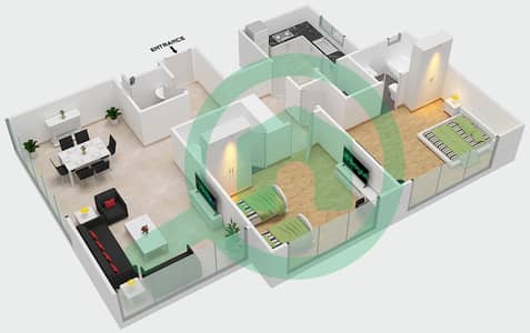 Sahara Tower 6 - 2 Bedroom Apartment Unit 5 Floor plan