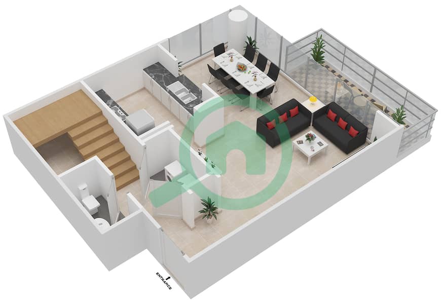 Marina Quays North - 2 Bedroom Penthouse Suite 7 FLOOR 9-10 Floor plan interactive3D