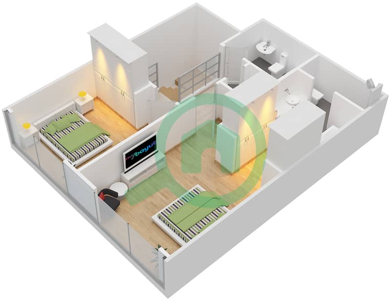 Marina Quays North - 2 Bedroom Penthouse Suite 8 FLOOR 9-10 Floor plan interactive3D