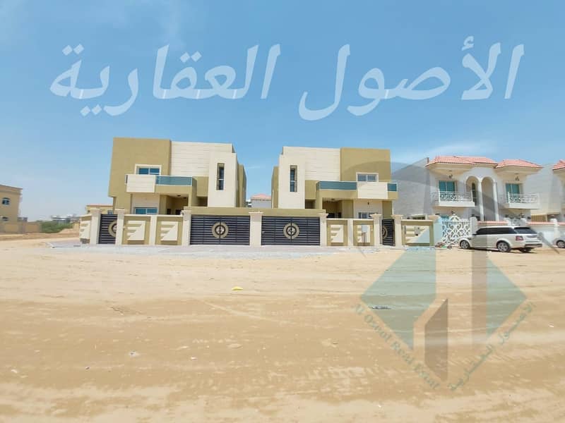 Villa for sale in Ajman, Al Mowaihat area, on a direct street, near the corner of two excellent design streets, with the possibility of bank financing