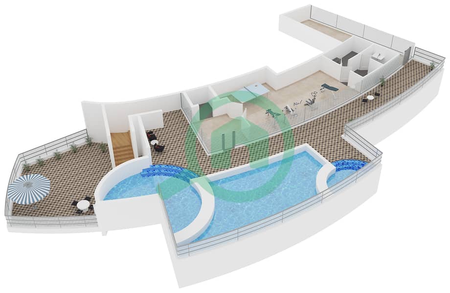 Trident Marinascape Oceanic Tower - 4 Bedroom Penthouse Type 5 Floor plan interactive3D