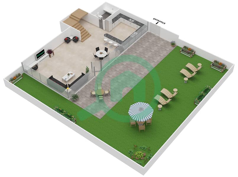 المخططات الطابقية لتصميم النموذج 2 فیلا 2 غرفة نوم - ذا ووترفرونت interactive3D