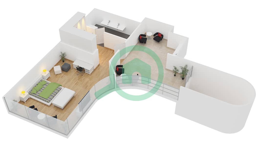 Yacht Bay - 2 Bedroom Apartment Unit 1607 Floor plan interactive3D