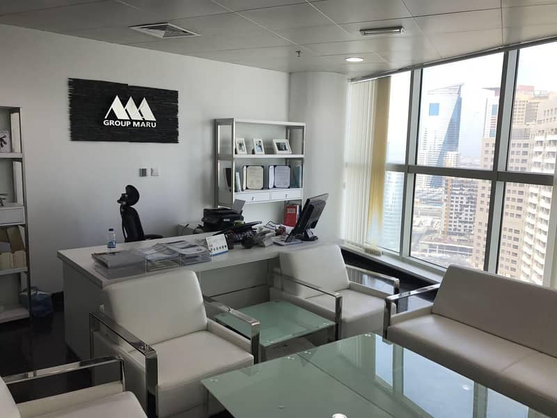 Furnished office in Damac heights|  higher floor |