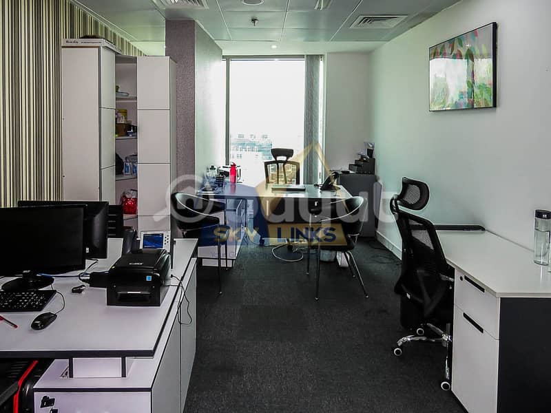 Fully furnished office with amazing view of burj khalifa in The Binary  Tower
