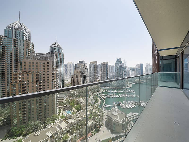 Huge Balcony with Marina Views | Unfurnished