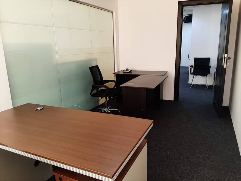 200Sqft. Office with free Dewa, Internet and Furniture