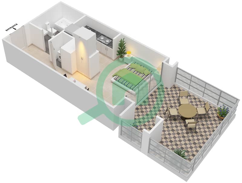 29大道裙楼 - 单身公寓套房3,5,12 FLOOR 3戶型图 interactive3D