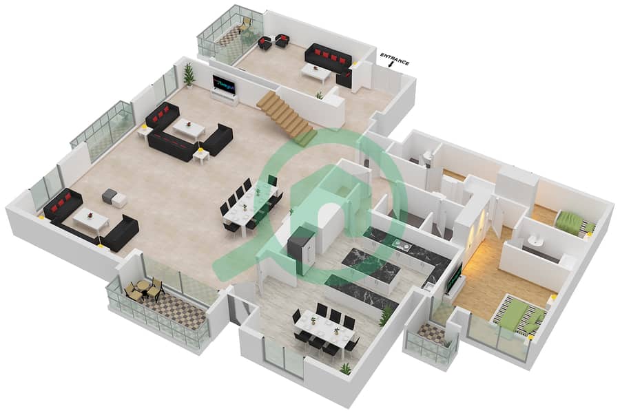 Sulafa Tower - 7 Bedroom Penthouse Type H Floor plan interactive3D