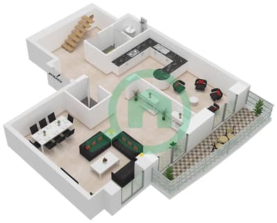 Princess Tower - 3 Bedroom Apartment Unit 4 Floor plan