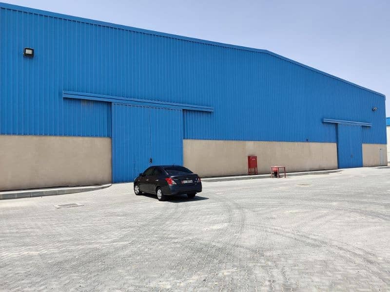 Open land with warehouse facilities for rent Abu Dhabi industrial city Mussafah
