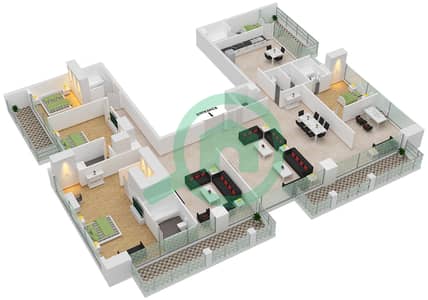 West Avenue - 4 Bedroom Penthouse Unit 2 Floor plan