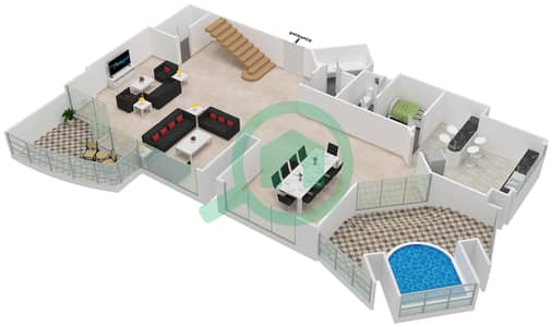 The Torch - 3 Bed Apartments Type A Floor plan