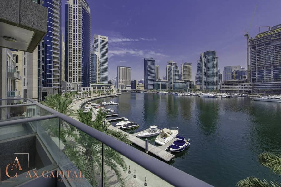 Marina View | Spacious Living Room | Balcony