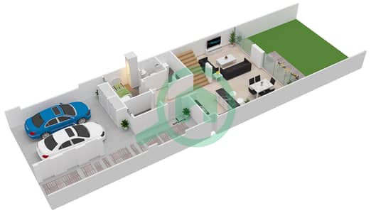 المخططات الطابقية لتصميم الوحدة MIDDLE فیلا 3 غرف نوم - تشيري وودز