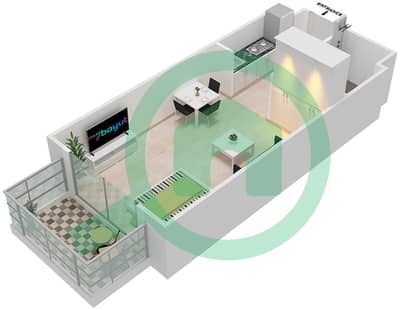 Elz Residence - Studio Apartments Type/Unit 1-Studio / 1,2,4-6,8-12 Floor plan
