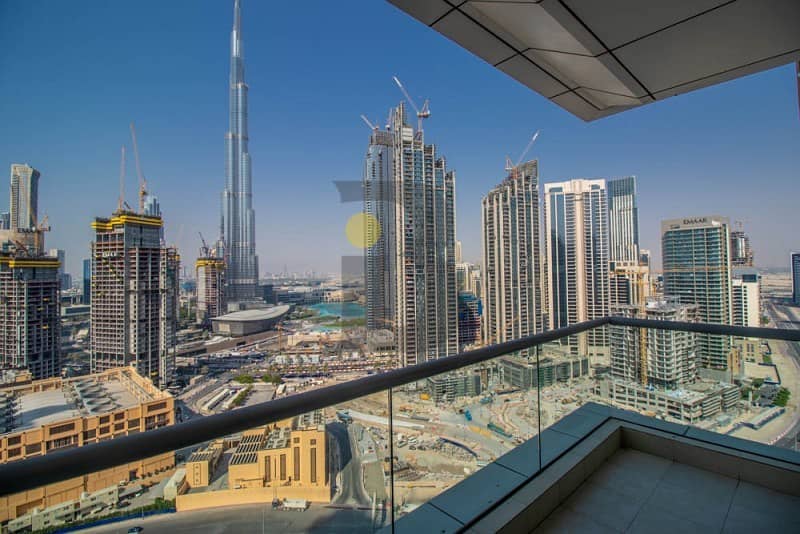 |2 Bed|VACANT| Fantastic Burj Khalifa View |High Floor