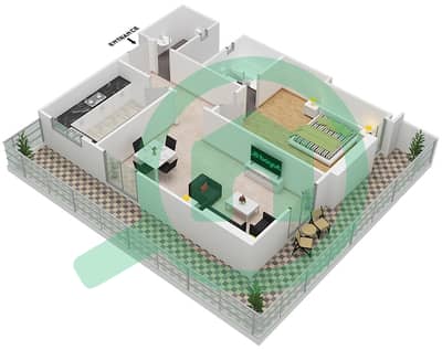المخططات الطابقية لتصميم النموذج F08 FIRST FLOOR شقة 1 غرفة نوم - برج ناصر