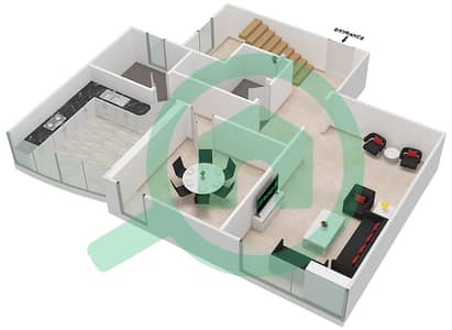 المخططات الطابقية لتصميم النموذج F04 DUPLEX شقة 3 غرف نوم - برج ناصر