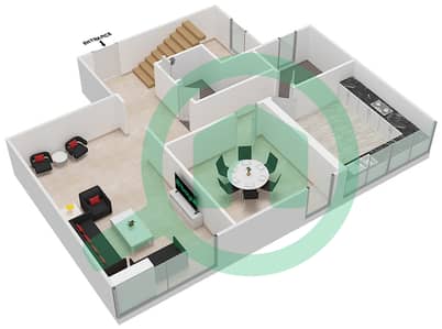 المخططات الطابقية لتصميم النموذج F05 DUPLEX شقة 3 غرف نوم - برج ناصر